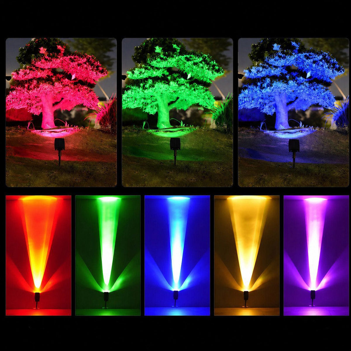 Waterproof LED Solar Multi-zoom Spot Light Landscape Lighting - Glimvale