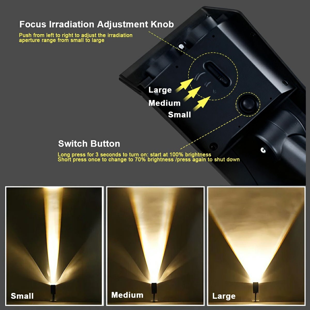 Waterproof LED Solar Multi - zoom Spot Light Landscape Lighting - Glimvale