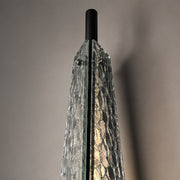 Waterproof Luxury Diamond Leaf Textured Glass Outdoor Wall Light - Glimvale