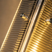 Waterproof Luxury Diamond Ribbed Glass Outdoor Wall Light - Glimvale