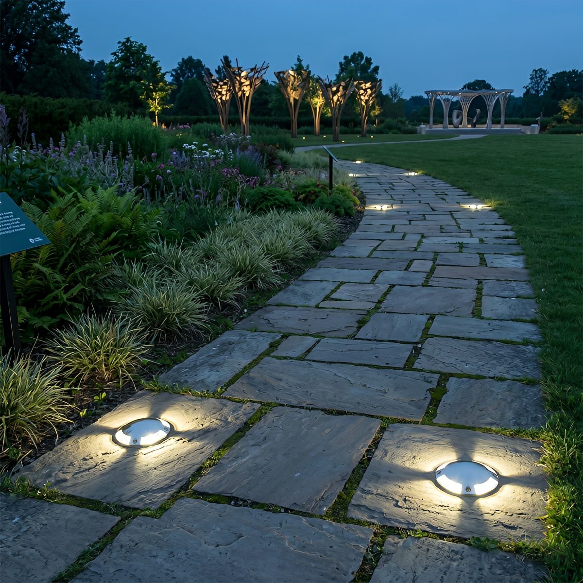 Waterproof Mdern Round LED Outdoor Step Lights Deck Stair Lights - Glimvale