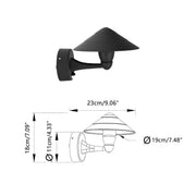 Waterproof Modern Black Umbrella Outdoor LED Wall Lights - Glimvale