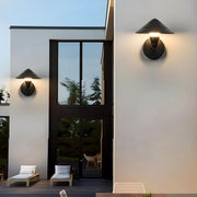 Waterproof Modern Black Umbrella Outdoor LED Wall Lights - Glimvale