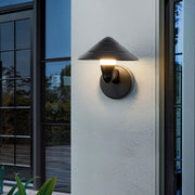 Waterproof Modern Black Umbrella Outdoor LED Wall Lights - Glimvale