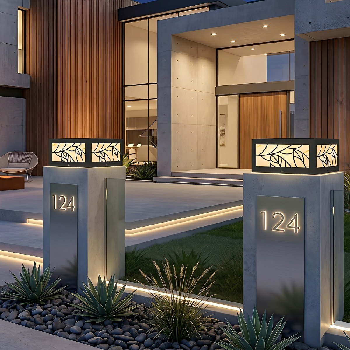 Waterproof Modern Square LED Outdoor Deck Post Lights Pillar Light - Glimvale