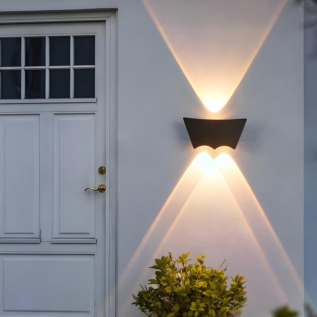 Waterproof Outdoor Up and Down 3 - LED Exterior Wall Washer Lights - Glimvale