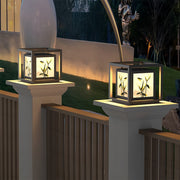 Waterproof Solar Enamel Ice Cracked Glass Outdoor Post Lights - Glimvale