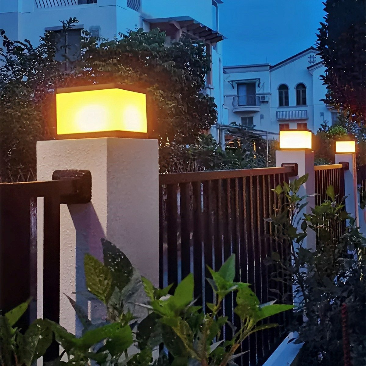Waterproof Solar Modern Square LED Outdoor Post Lights - Glimvale
