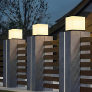 Waterproof Solar Modern Square LED Outdoor Post Lights - Glimvale