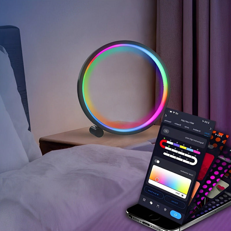WIFI RGB Dimming Ring - Round Dynamic Ambient Night Lights Table Lamp - Glimvale