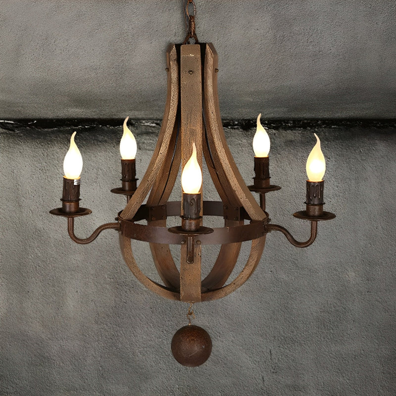 Wood Vintage Rustic Pendant Light LOFT Creative Light - Glimvale