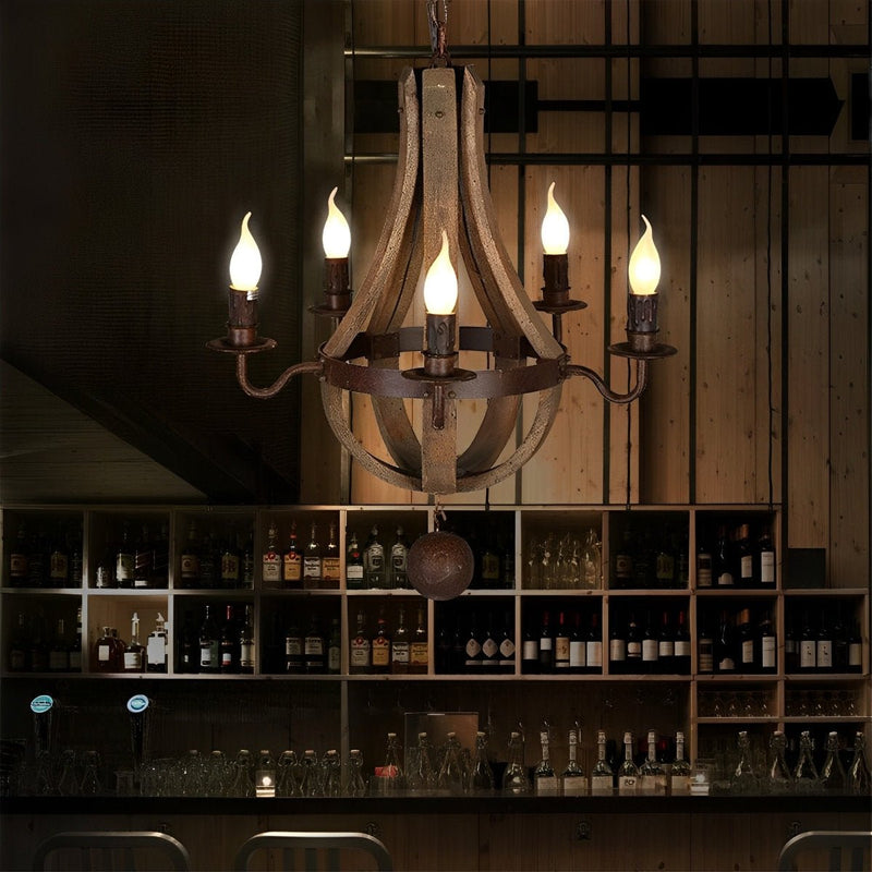 Wood Vintage Rustic Pendant Light LOFT Creative Light - Glimvale